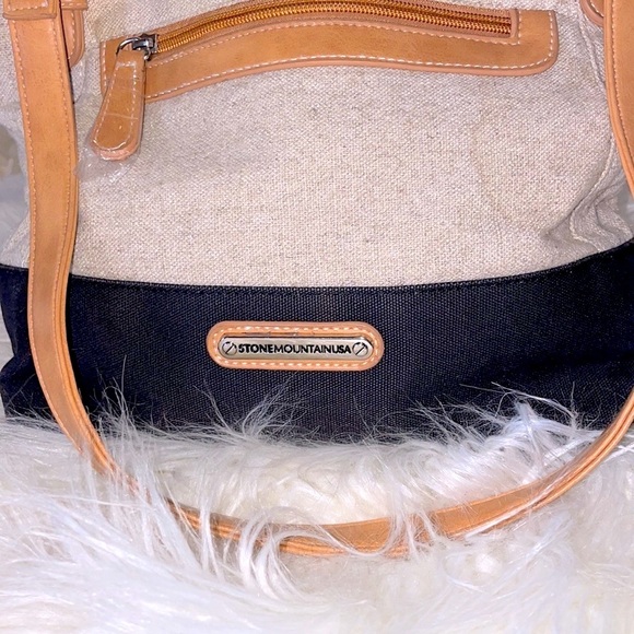 Stone Mountain Spectator Tote Bag Black and Tan Cloth - Picture 3 of 8